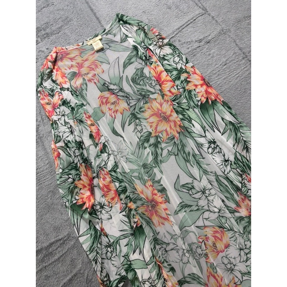 NYC Floral‎ Kimono Duster Cardigan Tropical Boho Lightweight Cover Up 1X